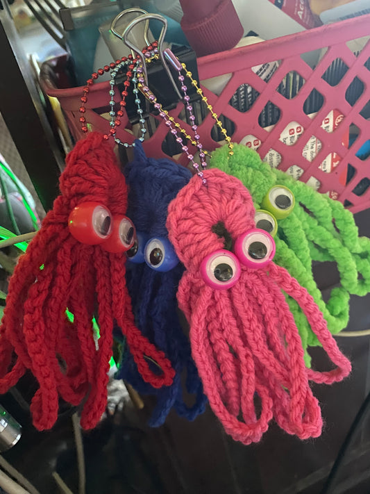 Squid keychains/zipper pulls